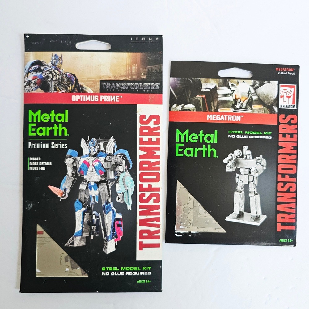 Metal Earth Transformers Optimus Prime Premium & Megatron Steel Model‎ Kit Set